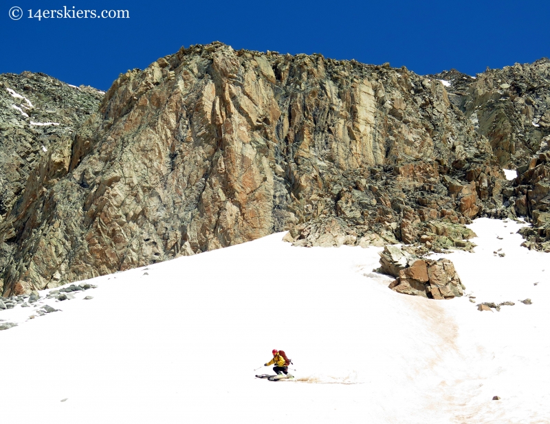 Ben McShan skiing White Widow Couloir