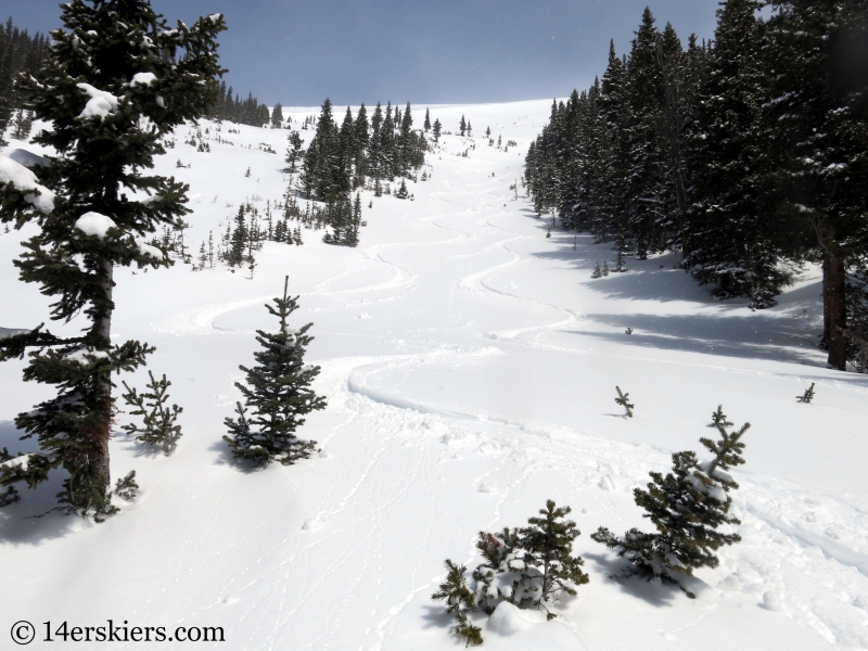 Backcountry skiing Loveland Pass Widow Maker