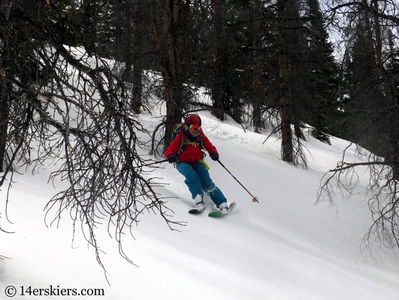 Brittany Konsella backcountry skiing Loveland Pass Hippie Trees.