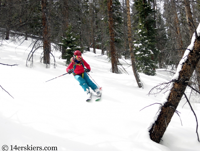 Brittany Konsella backcountry skiing Loveland Pass Hippie Trees.