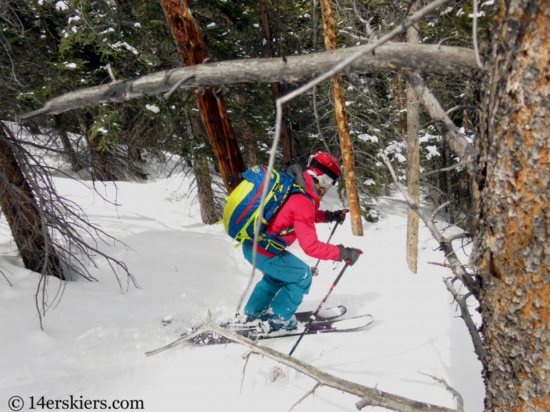 Brittany Konsella backcountry skiing Loveland Pass Hippie Trees.