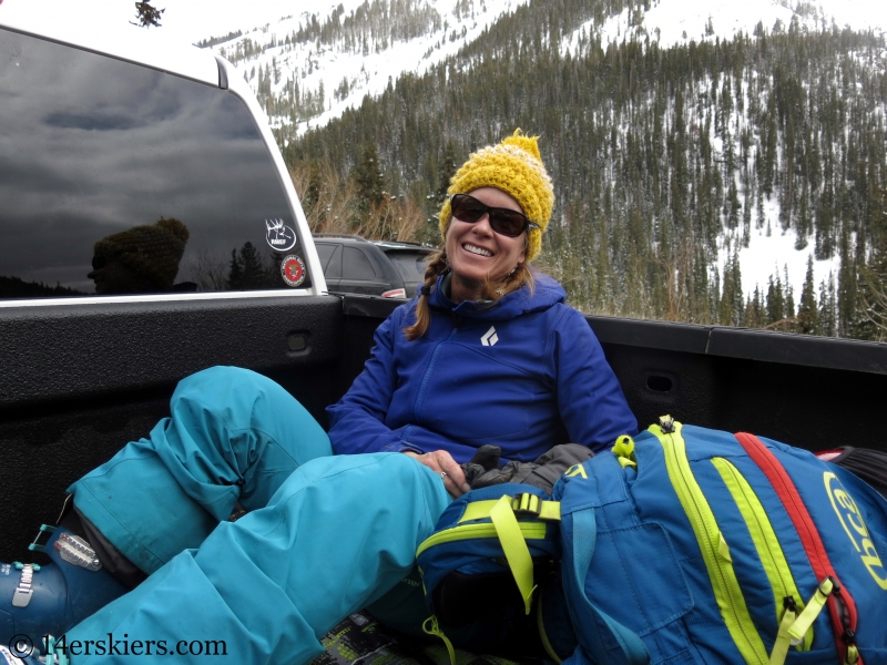 Brittany Konsella backcountry skiing Loveland Pass.