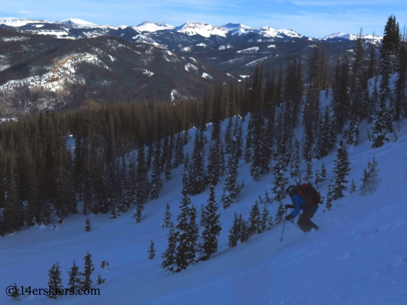 Frank Konsella backcoutnry skiing on Wolf Creek Pass