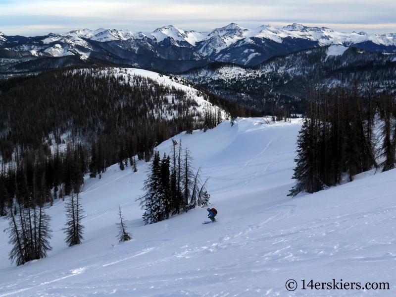 Frank Konsella backcountry skiing on Wolf Creek Pass.