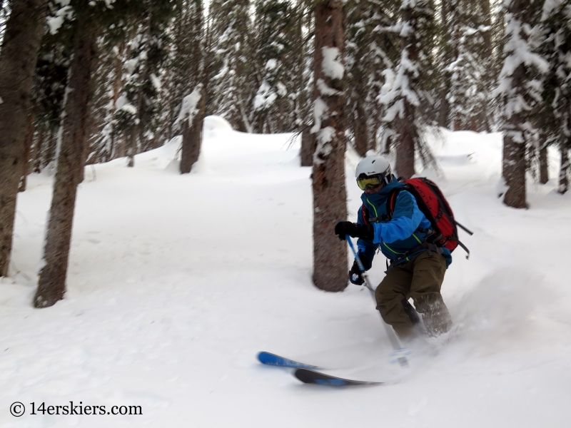 Frank Konsella backcountry skiing on Wolf Creek Pass.