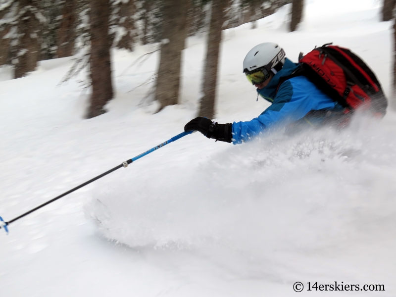 Frank Konsella backcountry skiing on Wolf Creek Pass.