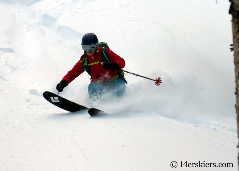 Brittany Konsella backcountry skiing on Wolf Creek Pass. 