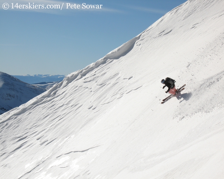 Brittany Walker Konsella backcountry skiing on Mount Yale.