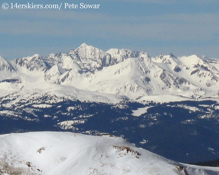 East Face Castle Peak seen from Mount Yale.