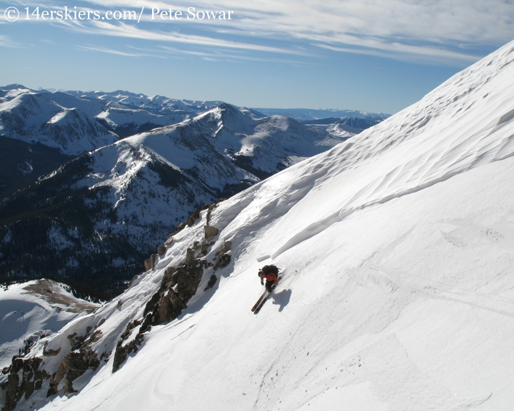 Frank Konsella backcountry skiing on Mount Yale.