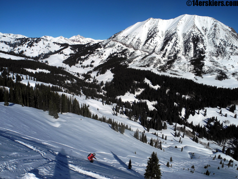 Frank skiing Coney's while backcountry skiing in Crested Butte