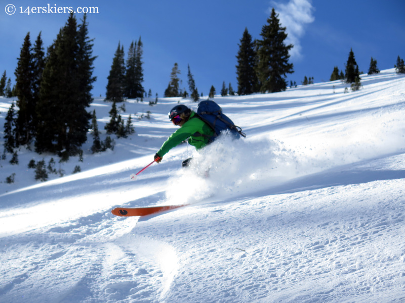 Alex Riedman backcountry skiing in Crested Butte