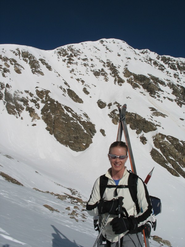 Brittany Walker Konsella with Torreys Peak behind