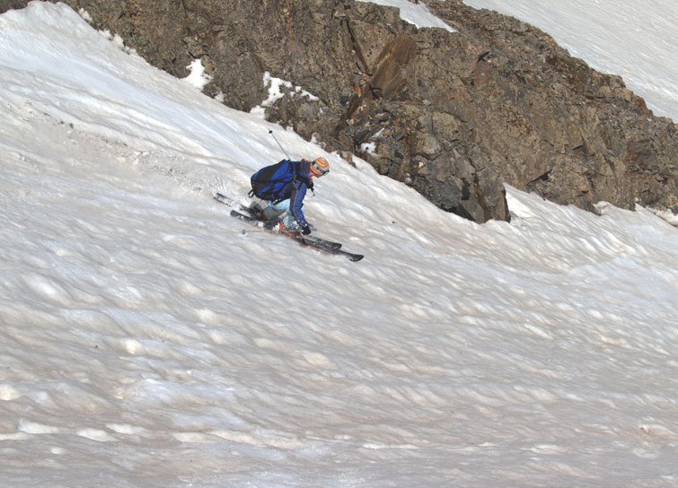 Brittany Konsella backcountry skiing La Plata Peak.