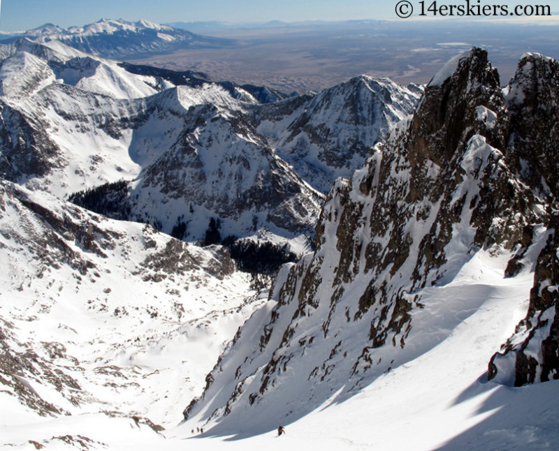 Crestone Peak south couloir, climbing to go backcountry skiing