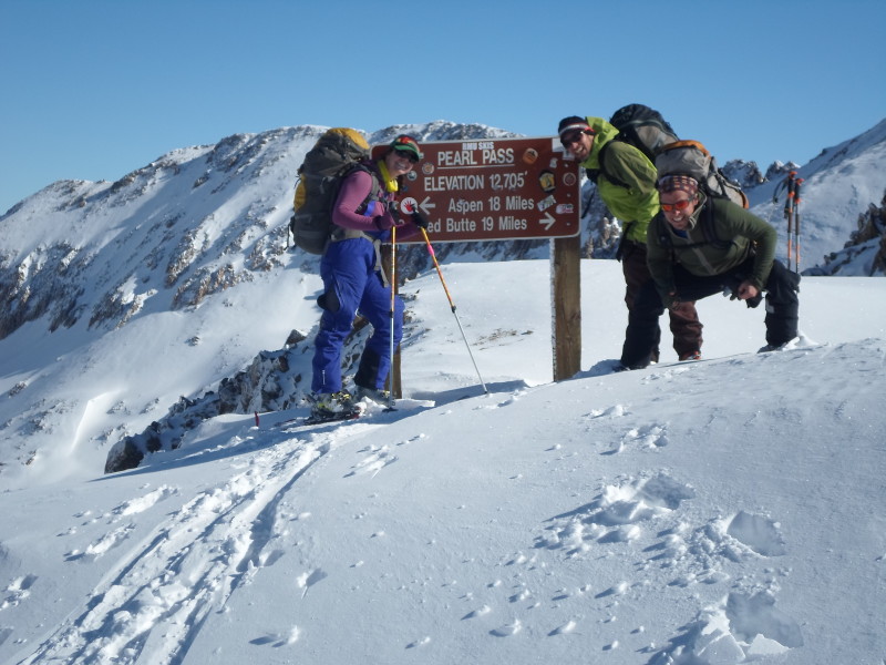 Skiing from Aspen to Crested Butte over Pearl Pass