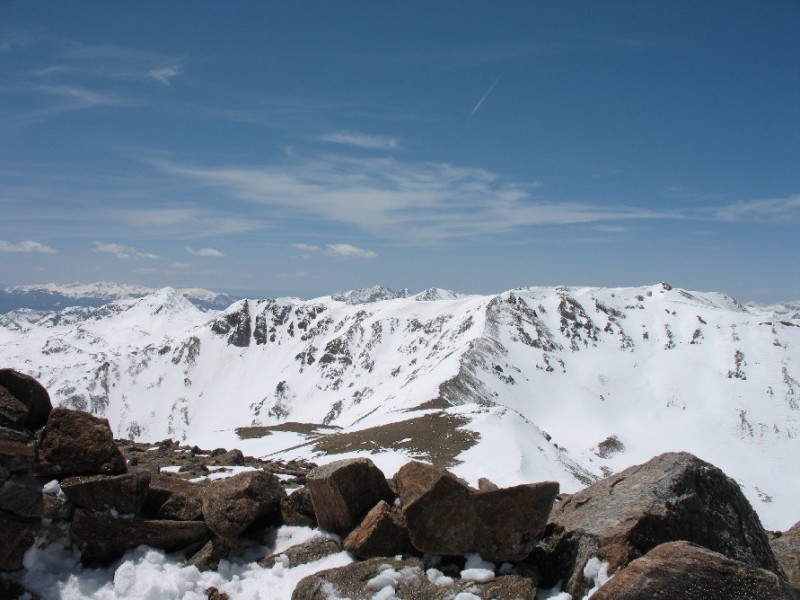 Ski lines on Mount Belford.