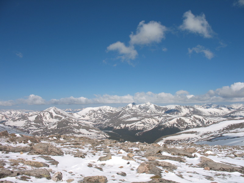 Square Top, Grays, Torreys seen from Mount Evans.