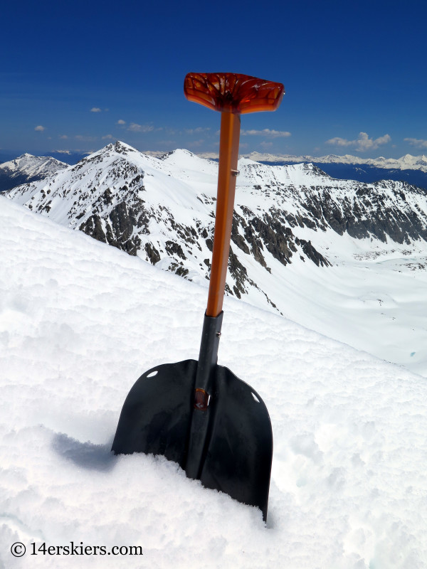 The Black Diamond Deploy 7 avalanche rescue shovel. 