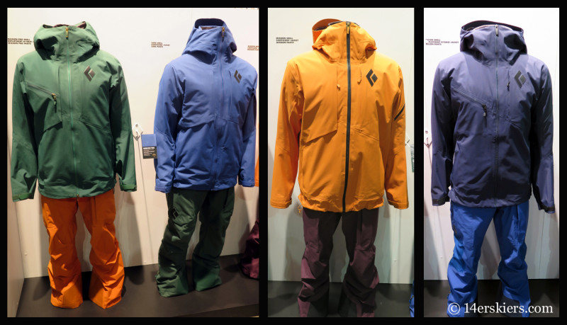 The Black Diamond men's Mission Pro, Zone, Mission, and Recon jacket & corresponding pants.