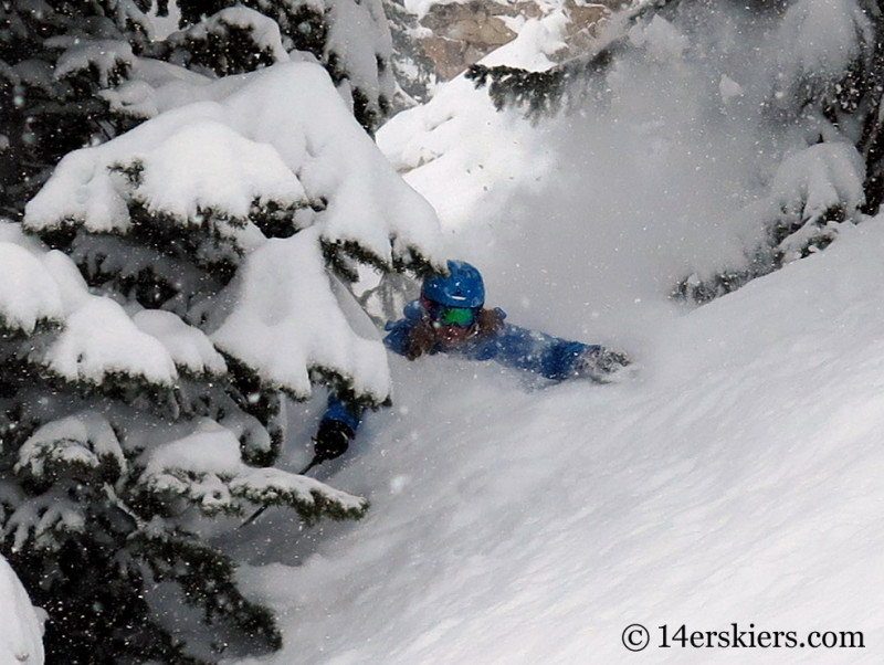 It just kept on being good! Brittany milking pow at 2:30 pm at Crested Butte Mountain Resort last Monday!