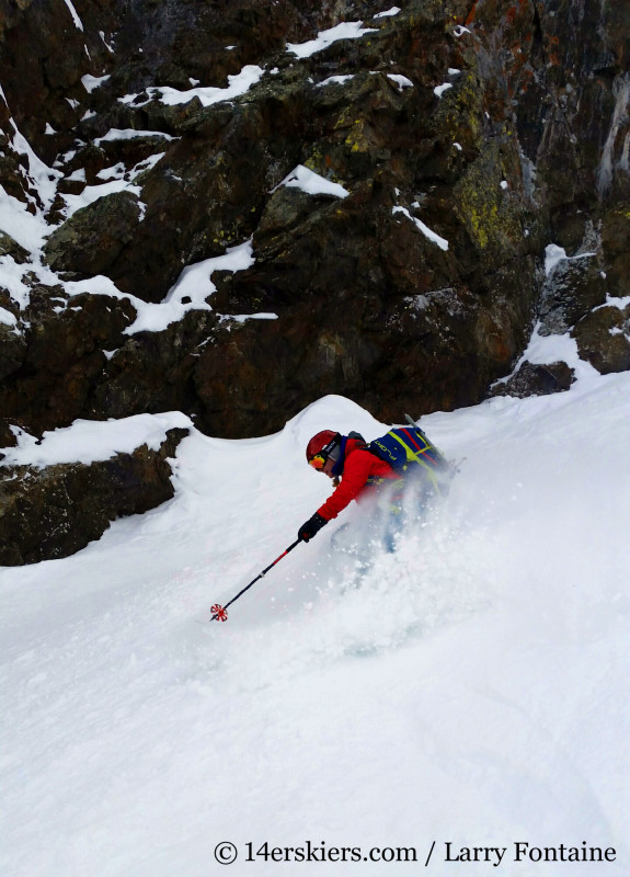 Brittany Walker Konsella backcountry skiing Purple S Couloir, Crested Butte backcountry