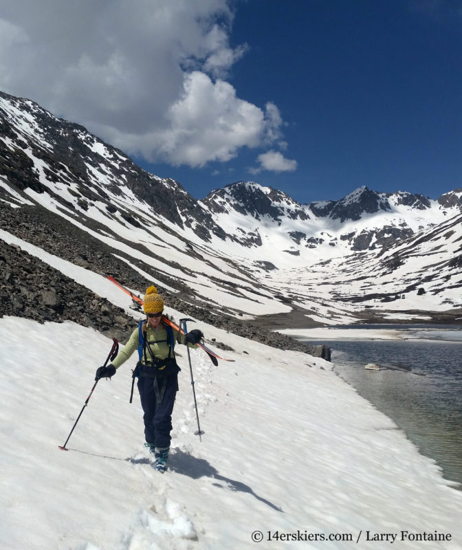 Brittany Konsella backcountry skiing North Star Mountain.