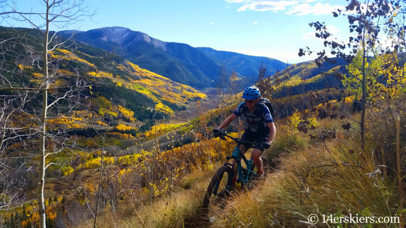 Frank Konsella mountain biking Waterfall Cutoff near Crested Butte.