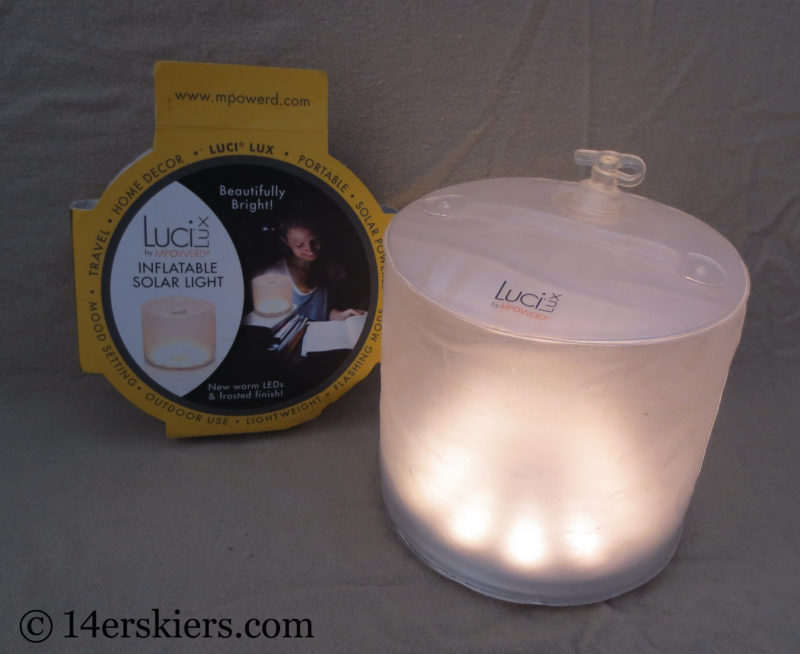 The Luci light for backcountry skiing camping.
