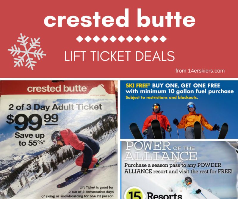 crested butte lift ticket deals